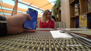 Girl got an orgasm in a restaurant! Public Cumshot! Lovense - HD - 10:07 video - featuring Kisankanna - from Pornzona