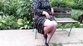 Horny mother-in-law made me cum on her shoes in a public park - HD - 6:05 video - from xHamster