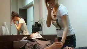 Asian Stud Seduced by Bold Barber – Blown Fingered On Chair - SD - 27:42 video - from POVJP