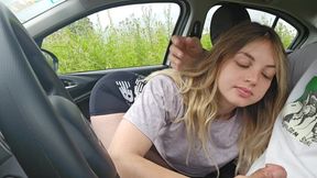 A good blowjob from my wife in the car and ends with a beautiful cum - HD - 12:21 video - from xHamster