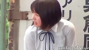 Charming Japanese Solo Muff Plays Outdoor - HD - 6:00 video - from FuJAV