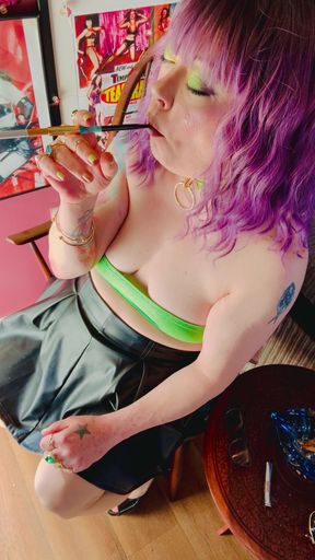 UK Smoker Tina Snua Smokes A Cigarette In A Holder - Dangles Drifts Snaps OMI OME - 4K - 3:55 video - from xHamster