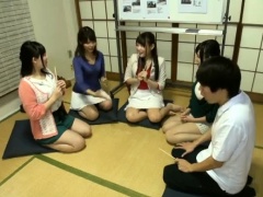 Attractive Japanese girls take turns on a throbbing pole - 192:11 video - from PornLib