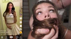College cutie Princess Alice gets wrecked by two big rods in a doggy style spit roast - SD - 10:11 video - from ThreesomeXL