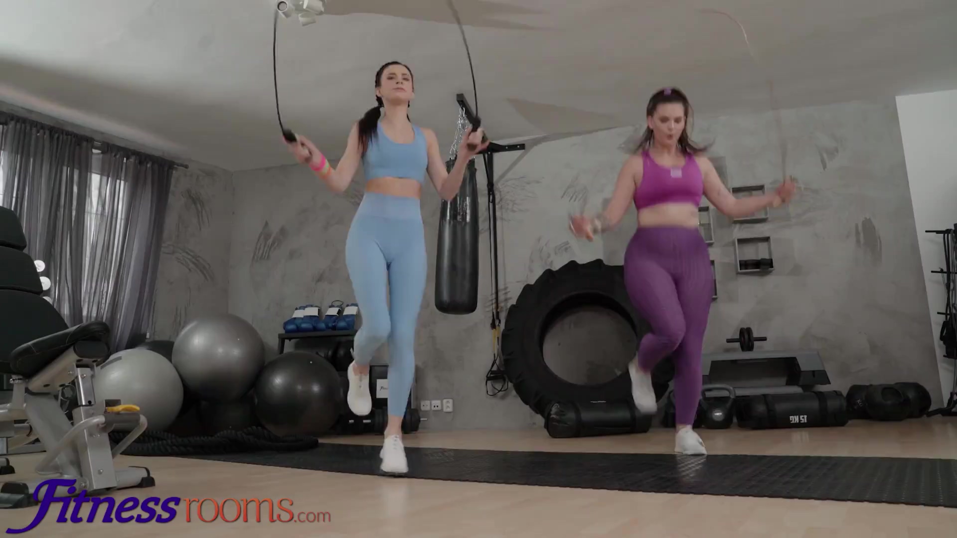Three curvaceous lesbians sweating out at fitness club - 12:18 video - featuring Taylee Wood - from Fapality