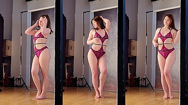 Behind the scenes shooting lingerie (and ding to be a totally different person ?) - HD - 0:48 video - from Sheer