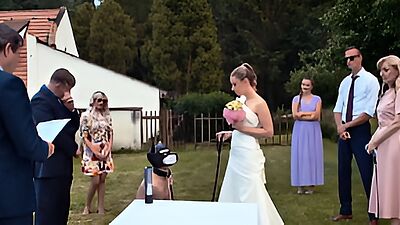 BRIDE4K. Blonde bride with natural tits enjoyed a good fuck on her kinky wedding - HD - 17:13 video - from Rock.PORN