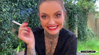 Smoking Addiction- sensual french femdom teases you with her cigarette - HD - 0:28 video - from Pornzona