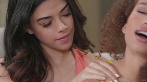 Ebony babe Cecilia Lion is making love with yummy lesbian girlfriend - HD - 7:01 video - from AnySex