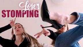 Loser Stomping - Cruel Mistress Leda Degrades You - Verbal Humiliation, Trampling, Loser Symbol - Black Stilettos, High Heels, Red Nails, Jeans- A Femdom POV Clip by Leda von Thrill - HD Video MP4 1920 x 1080p - HD - 11:05 video - featuring Leda Von Thrill - from Clips4sale