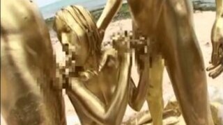 Japanese gold bodypaint hook-up - 26:42 video - from ZBPorn