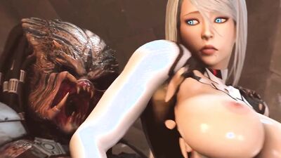 Insatiable blonde goes wild with a serious monster in 3D animation video - HD - 44:57 video - from CartoonPorn
