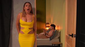 Stepson masturbates thinking he's home alone, and his busty stepmom watches him with desire - HD - 13:24 video - from xHamster