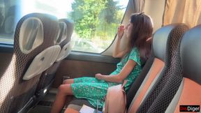 Crazy Man Takes Out His Cock on Public Bus - but Girl Doesn't Lose Her Head and Helps Him Cum - HD - 7:14 video - from FapHouse