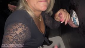 I went to Gloryhole, sucked a gifted guy and gave it horny while others touched me and my husband watched everything! - HD - 10:24 video - from xHamster
