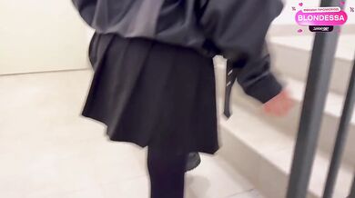 Goth girl teases with her pussy in the entryway! SHE'S ASKING FOR ANAL! - HD - 11:47 video - from NewBestPorn