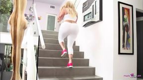 Seeing the Blonde Stretching Her Massive Black Bum Made His BBC Yearn for Her Pussy - HD - 8:12 video - from xHamster