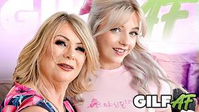 GilfAF- Stepgrandma and Cute Teen Lick Each Other's Pussies and Fuck on the Couch - HD - 16:02 video - from Fapnado