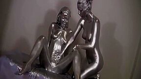 Silver Body Paint Exotic - 7:59 video - from InPorn
