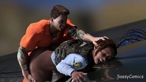police woman fucked by inmate on the squad car - sassycomics - 5:18 video - from PornBox