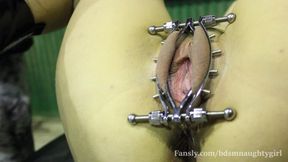 He puts a labia clamp in my pussy and plays with it. I's winter, I'm suffering the cold ( BdsmNaughtyGirl ) - HD - 2:08 video - from xHamster