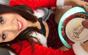 Incredibly hot tight pussy horny brunette babe Miss Santa gives a slow edging handjob for Christmas - HD - 34:15 video - featuring Marie Berger - from FapHouse