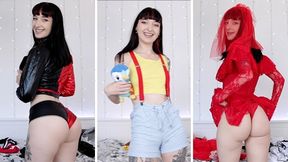 Slutty Nerd Tries On Halloween Costumes Cosplay Haul Vlog Persephone With Persephone Pink - HD - 56:42 video - featuring Persephone Pink - from AbXXX