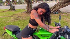 Dude controls his Biker GF with Remote Vibrator and makes her moan in Public - HD - 15:21 video - from XGroovy
