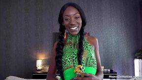 Oiled Up Ebony Babe Eats Cum - HD - 1:10 video - from XVideos