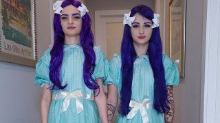 The Grady twins from the Shining cosplayers sucking off and fucking stepbrother - HD - 12:16 video - from CosplayPornTube