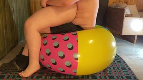 Two Huge 42 and 48 Beachballs Crushed Under Our 200kgs! - HD - 5:51 video - from FapHouse