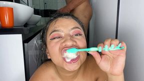 cum brushing and piss drinking - 10:35 video - from PornBox