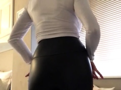 Louise Jenson skin tight leather pants - SD - 1:56 video - from Nuvid