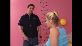 Teen blonde with big boobs gets a handjob and blowjob - 18:58 video - featuring Eve Laurence - from BabeHump