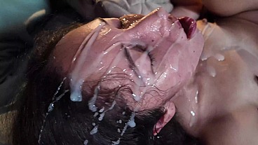 her first rough bukkake fuck party orgy - HD - 33:53 video - featuring Sage Teller - from Sheer
