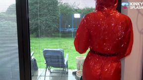 Shiny Pvc Rain Suit Garden Tease - HD - 10:18 video - from FapHouse
