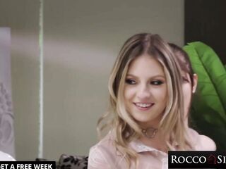 ROCCO SIFFREDI - Hawt Golden-haired double penetration'D Whilst Small Brunette hair Sucks Biggest Jock - HD - 15:06 video - from BigTitsLust