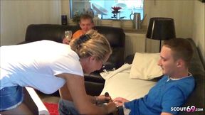 German Wife Fuck Young Deliver Guy and Cuckold Husband Watch - HD - 8:16 video - from xHamster
