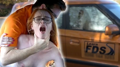 Fake Driving School - British ginger girl Ella Hughes gets her perfect pussy fucked during driving l - HD - 14:57 video - featuring Ella Hughes - from its.PORN