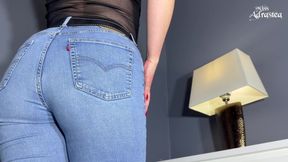 So Weak for My Plump Ass in Jeans! - Jeans Fetish Jerk off Instruction with Jeans Face Sitting and Cum Countdown - HD - 15:33 video - from FapHouse