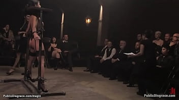 Public humiliation and anal bondage for bound brunette babe Cecilia Vega - SD - 5:10 video - from W4NKR
