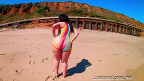 Luscious Lopez - Sheer Rainbow Swimsuit - HD - 7:02 video - featuring Luscious Lopez - from AbXXX