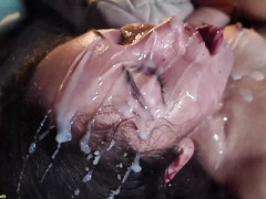 her first extreme DP bukkake gangbang orgy - HD - 7:34 video - from Pervclips