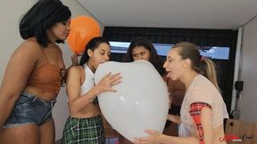 3 BEAUTIFUL GIRLS AND 1 BBW POPPING BALLOONS - WITH VERONICA LINS - CLIP 5 FULL HD - KC 2025!!! - HD - 5:00 video - from Clips4sale