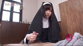 Asian nun gives good handjob in POV - HD - 20:50 video - from FapHouse
