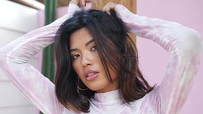 Cute small tits Asian teen Moana Rosi hot posing outdoor in hot stockings part 3 - HD - 6:00 video - from its.PORN