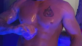 Solo Strip and Oiled Up Muscle Flexing of Big Muscle Stud - SD - 10:20 video - from Clips4sale