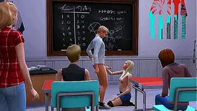 Shy guy fucks hot teacher in the classroom - sims 4 - 3D animation - HD - 6:09 video - from AllNarutoHentai