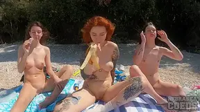 Nude Beach Day Picnic Frisbee Bubbles Oudoor Fun With Cheri Matty Rebeka Ruby - HD - 6:59 video - from PornL