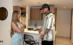 Hot Blonde Pays Pizza Delivery Guy with Her Pussy - Danner Mendez & Ambar Prada - HD - 24:28 video - featuring Danner Mendez - from FapHouse